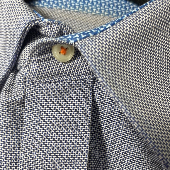 Ted Baker Endurance Long Sleeve Button-Up Shirt Contrasting Flip Cuff and Trim - Picture 12 of 13